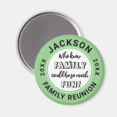 Fun Family Reunion Green Pic a Color Cirkel Magnet (Voorkant / Achterkant)