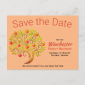Fun Family Reunion Save the Date Apple Tree Aankondigingskaart (Voorkant)