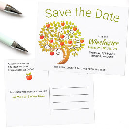 Fun Family Reunion Save the Date Apple Tree Aankondigingskaart