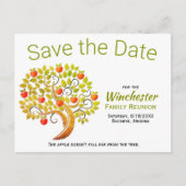 Fun Family Reunion Save the Date Apple Tree Aankondigingskaart (Voorkant)