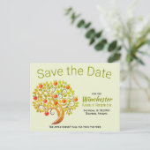 Fun Family Reunion Save the Date Apple Tree Custom Aankondigingskaart (Staand voorkant)