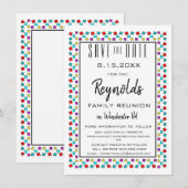 Fun Family Reunion Save the Date Invitation Card Kaart (Voorkant / Achterkant)