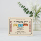 Fun Family Reunion Ticket voor het opslaan van de  Aankondigingskaart (Staand voorkant)