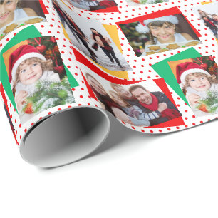 Fun Family Sjabloon met kerstpapier voor fotoserie Cadeaupapier