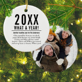 Fun Family Year in Review Modern Cool Photo Keramisch Ornament