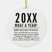 Fun Family Year in Review Modern Cool Photo Keramisch Ornament (Voorkant)