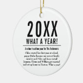Fun Family Year in Review Modern Cool Photo Keramisch Ornament (Links)