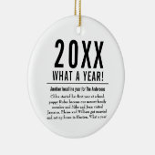 Fun Family Year in Review Modern Merry Kerstmis Keramisch Ornament (Rechts)