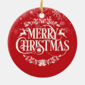 Fun Family Year in Review Modern Merry Kerstmis Keramisch Ornament (Achterkant)