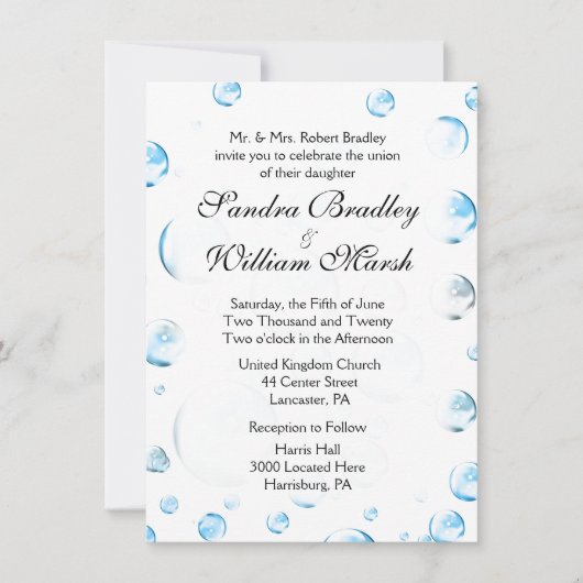 Fun Fantasy Bubbles Weddenschap Kaart (Voorkant)