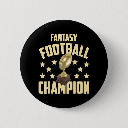 Fun Fantasy Football Champion Draft Party Ronde Button 5,7 Cm (Voorkant)