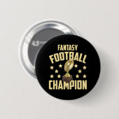 Fun Fantasy Football Champion Draft Party Ronde Button 5,7 Cm (Voorkant /achterkant)