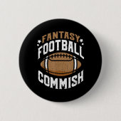 Fun Fantasy Football Commissariaat Mannen Ronde Button 5,7 Cm (Voorkant)