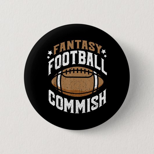 Fun Fantasy Football Commissariaat Mannen Ronde Button 5,7 Cm (Voorkant)