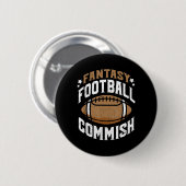 Fun Fantasy Football Commissariaat Mannen Ronde Button 5,7 Cm (Voorkant /achterkant)