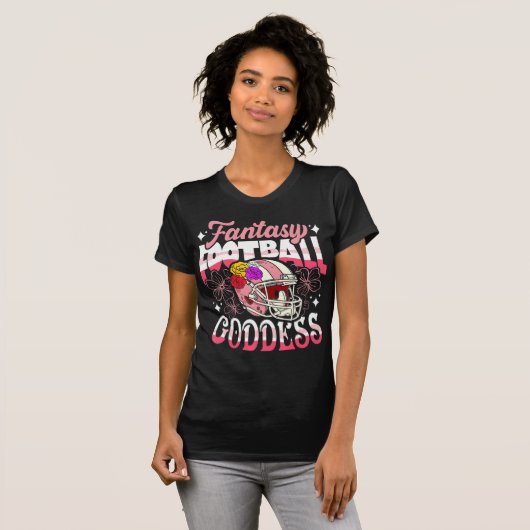 Fun Fantasy Football Goddess Flower Helmet Women T-shirt (Voorkant volledig)