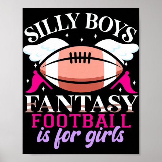 Fun Fantasy Football is voor meisjes Vrouwen Poster (Voorkant)