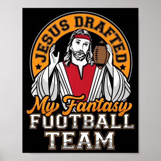 Fun Fantasy Football Jesus schreef mijn team Manne Poster (Voorkant)