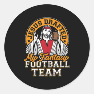 Fun Fantasy Football Jesus schreef mijn team Manne Ronde Sticker