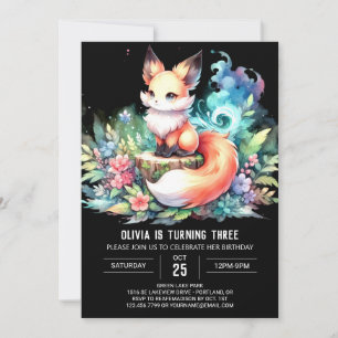 Fun Fantasy Fox Verjaardag digitaal Kaart