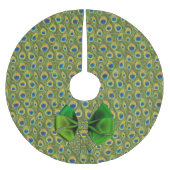 Fun Fantasy Peacock Print met Green Bow Kerstboom Rok (Voorkant)