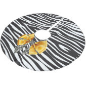 Fun Fantasy Zebra Print met Gold Bow Kerstboom Rok (Gekanteld)