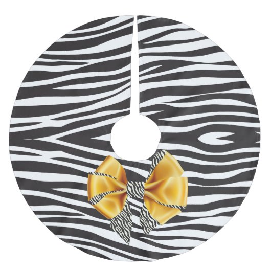 Fun Fantasy Zebra Print met Gold Bow Kerstboom Rok (Voorkant)