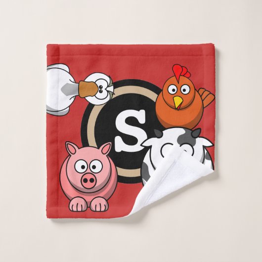 Fun Farm Animals Bad Handdoek (Wasdoekje)