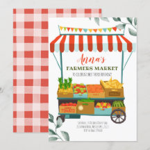 Fun Farmers Market Birthday Invitation
