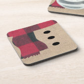 Fun Farmhouse Burlap Snowman Pset Scarf en Buttonn Bier Onderzetter (Linkerzijde)