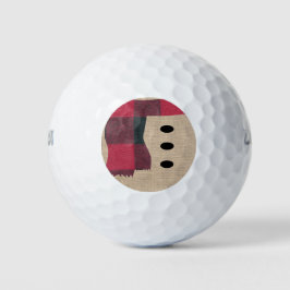 Fun Farmhouse Burlap Snowman Pset Scarf en Buttonn Golfballen