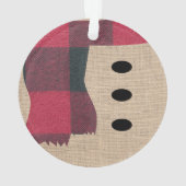 Fun Farmhouse Burlap Snowman Pset Scarf en Buttonn Ornament (achterkant)