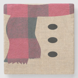 Fun Farmhouse Burlap Snowman Pset Scarf en Buttonn Stenen Onderzetter