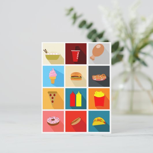 Fun Fast Food Briefkaart (Staand voorkant)