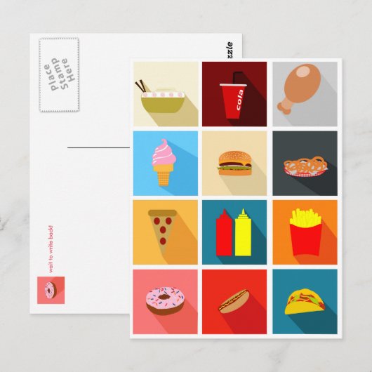 Fun Fast Food Briefkaart (Voorkant / Achterkant)