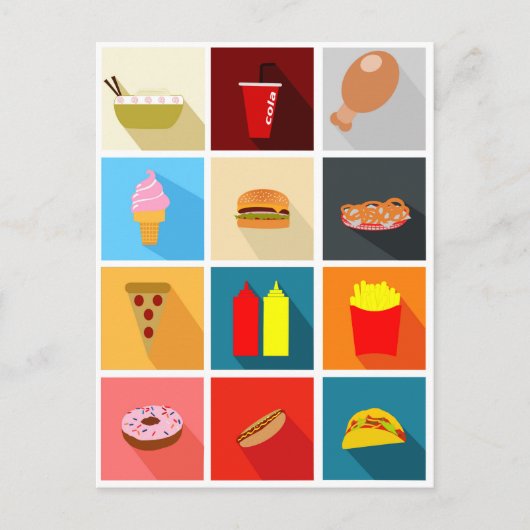 Fun Fast Food Briefkaart (Voorkant)