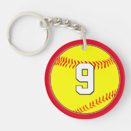 Fun Fastpitch Softball Player Number & Team Colors Sleutelhanger