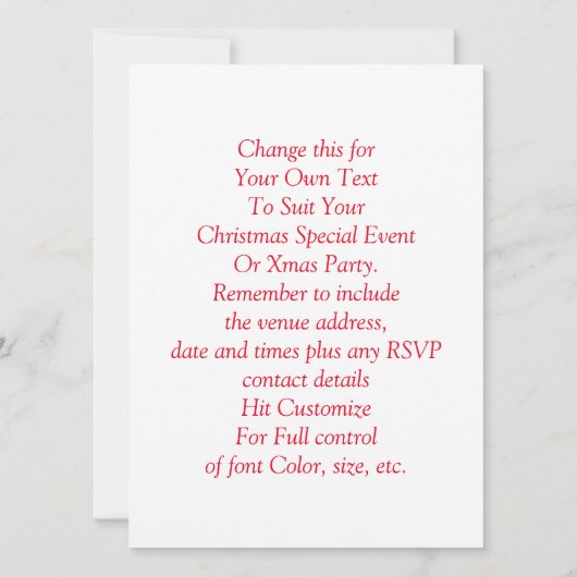 Fun Father Christmas gepersonaliseerd Kaart (Achterkant)