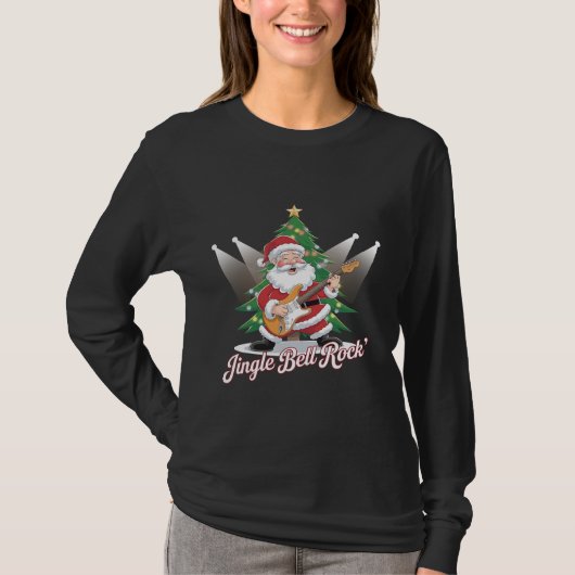 Fun Father Christmas Guitar Jingle Bell Rock T-shirt (Voorkant)