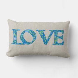 Fun Faux Applique Floral Love Text Design Kussen