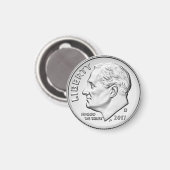 Fun Faux Dime Coin Refkoelkast Magnet (Voorkant / Achterkant)