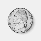 Fun Faux Nickel Coin Refkoelkast Magnet (Voorkant)