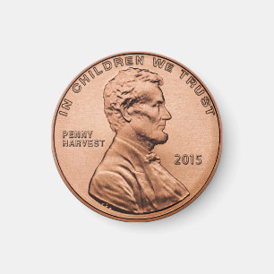 Fun Faux Penny Coin Refkoelkast Magnet