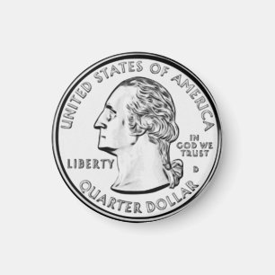 Fun Faux Quarter Coin Refkoelkast Magnet