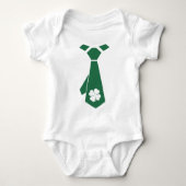 Fun Faux Shamrock Stropdas St. Patrick's Day Romper (Voorkant)