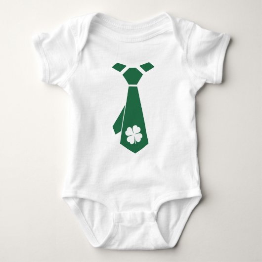 Fun Faux Shamrock Stropdas St. Patrick's Day Romper (Voorkant)