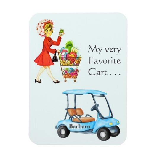 Fun Favorite Golf of Grocery Cart Decision Magneet (Verticaal)