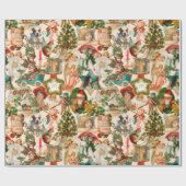 Fun, feestelijk en kleurrijk kerstfeest cadeaupapier (Vlak)