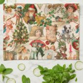 Fun, feestelijk en kleurrijk kerstfeest theedoek (Gevouwen)