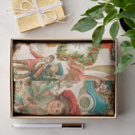 Fun, feestelijk en kleurrijk kerstfeest tissuepapier (Geschenk)